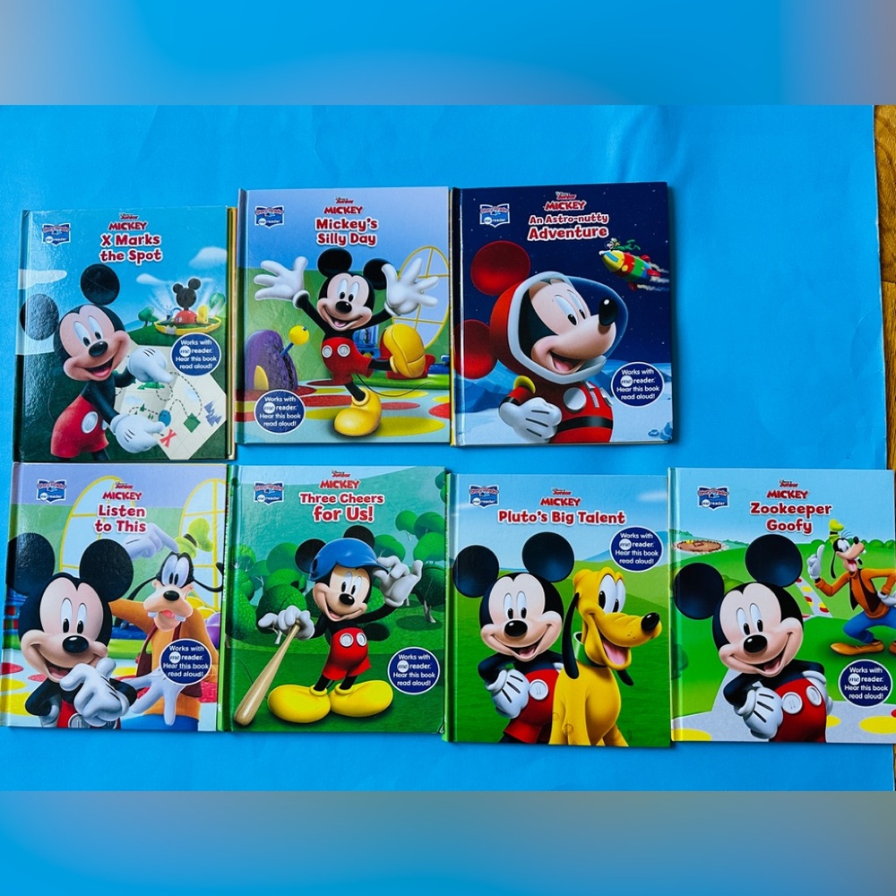 Disney Junior Story Reader Mickey Kids Book Set of 7 Hardcover 8”x6.5”